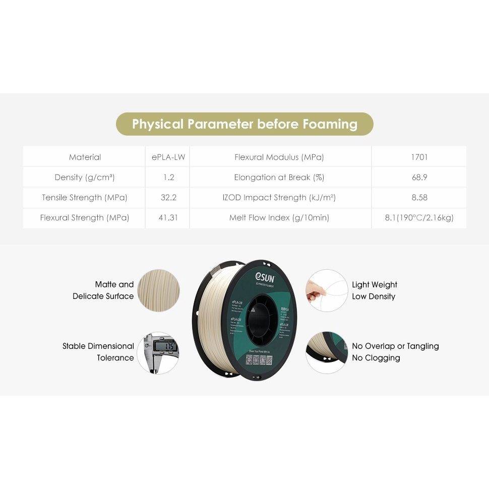 eSUN PLA LW 3D Printer Filament