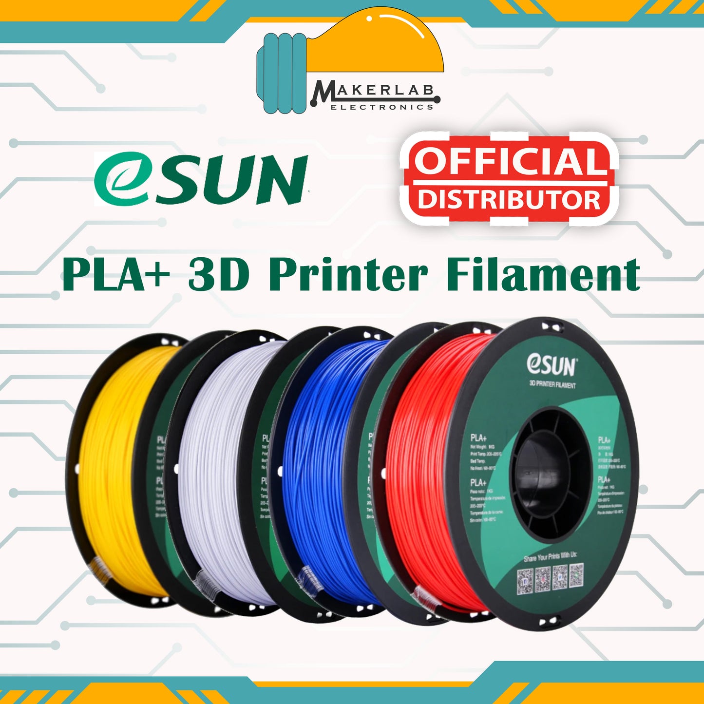 eSUN PLA+ White Black Grey Red Green Blue Yellow Orange Filament 1.75mm PLA Plus 1KG Spool for Creality 3D Printer